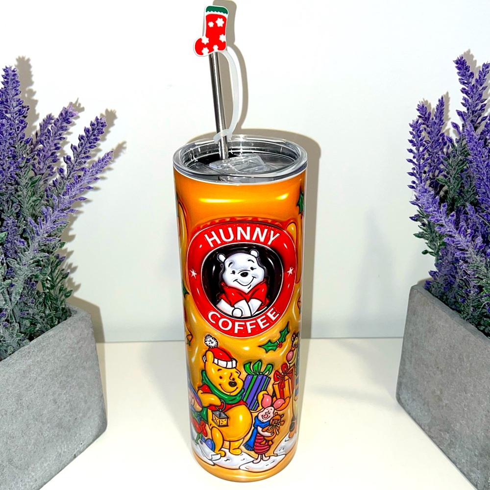 Winnie the Pooh 20oz skinny Christmas tumbler
